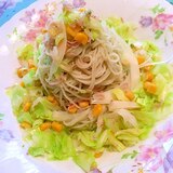 キャベツと山椒ちりめんの居酒屋風サラダ素麺